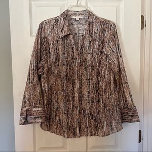 JM Collection Size 18 brown tan blouse